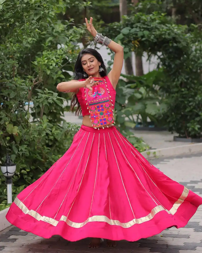 Mohini 7141 Pink Color Roman Designer Navratri Skirt Top Collection