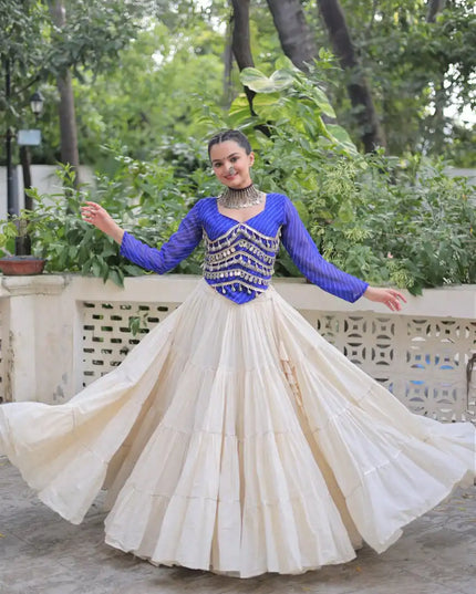Moni 5048 Kora Cotton Blue Color Skirt Top Navratri Collection 2025