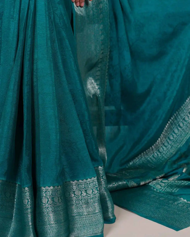 WMN 7916 Chinon Printed Zari Weaving Work Saree Collection