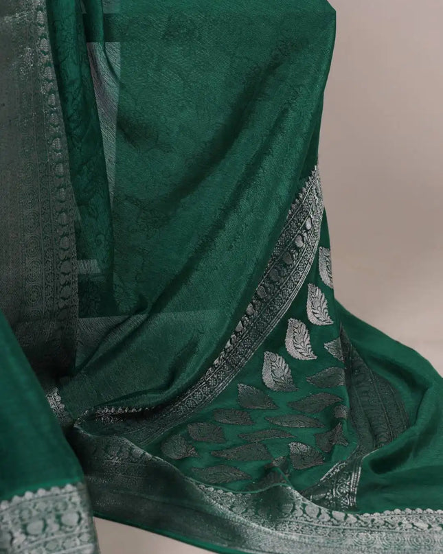 WMN 7916 Chinon Printed Zari Weaving Work Saree