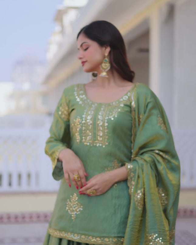 Moni 1229 Fendi Crush Embroidery Eid Sharara Suit 2026