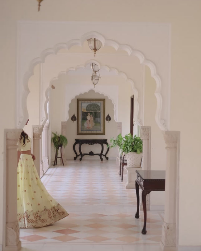 Mohini 7155 Cream Vichitra Silk Lehenga Choli For Women