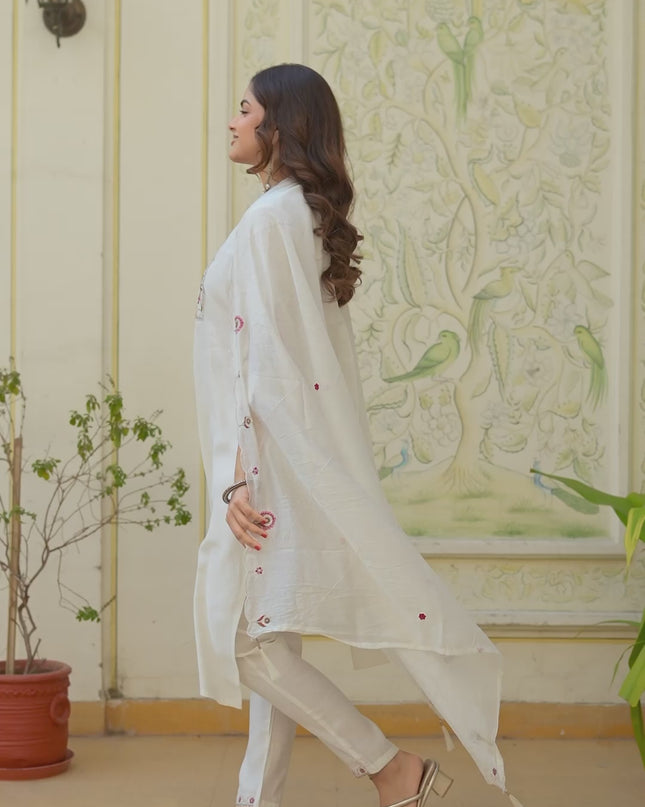 Lila 145 White Viscose Silk Readymade Dress 2026