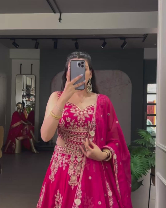 WMN 1463 Pink Fancy Silk Lehenga Choli Wedding Collection