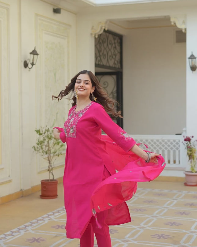 Lila 145 Pink Viscose Silk Readymade Suit