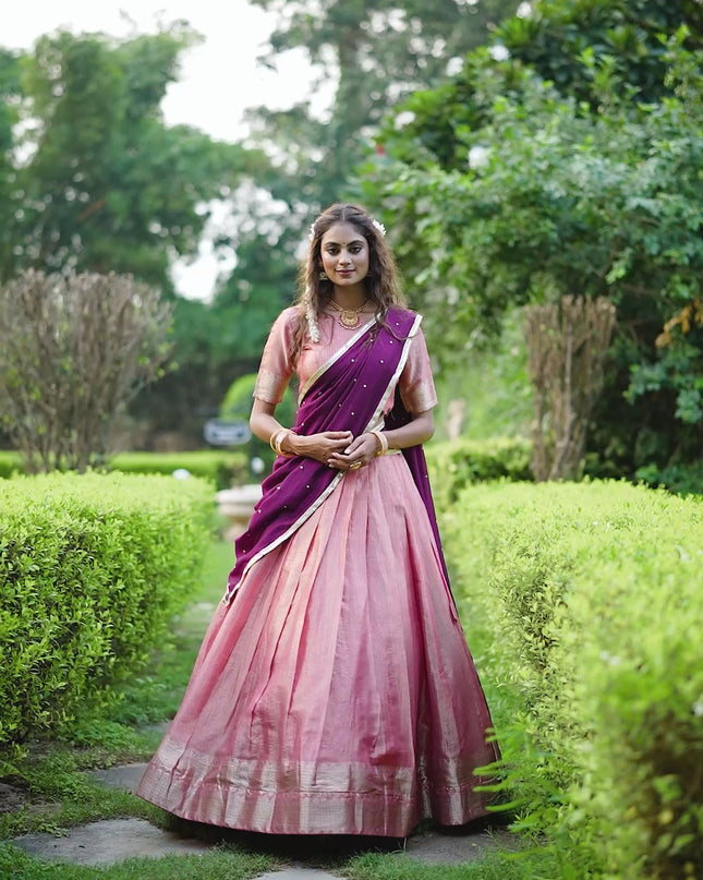 WMN 2003 Kanchipuram Silk South Style Lehenga Blouse Collection