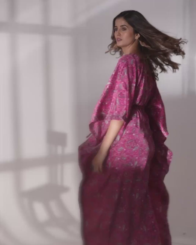 SS2016 Vol 06 French Crape Designer Printed Kaftan