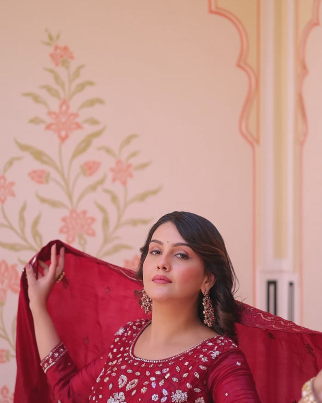 Moni 1230 Gold Crush Gown Dupatta With Beads Embroidery Work