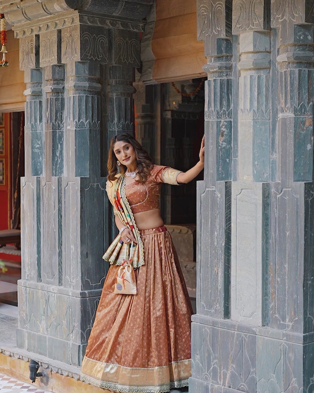 WMN 2032 Organza Zari Weaving Wedding Paithani Lehenga Choli