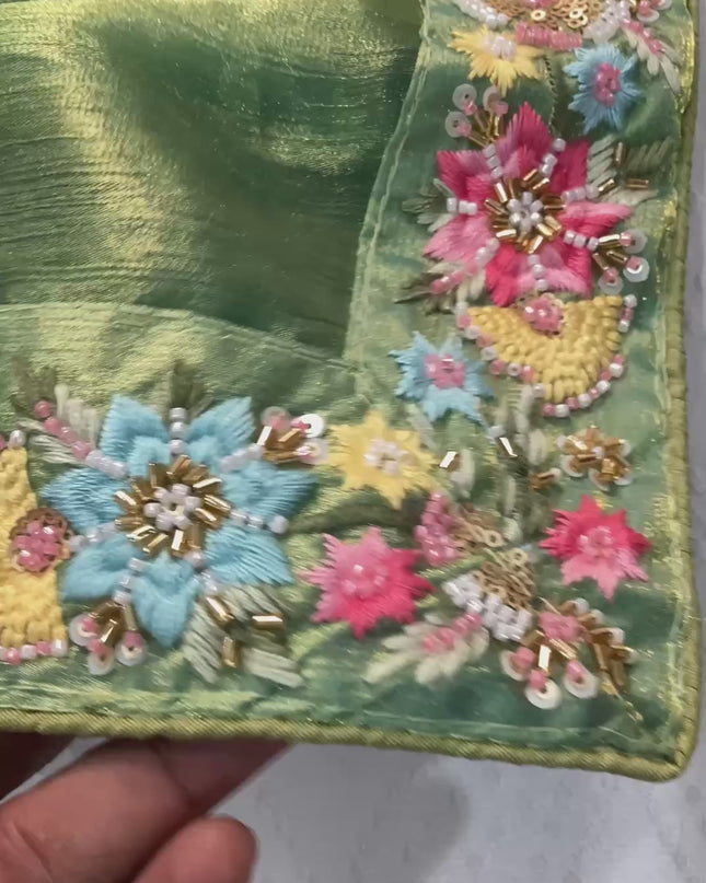 Kiara Dhanlakshmi 2 Fendy Chiffon Beads Work Party Wear Saree