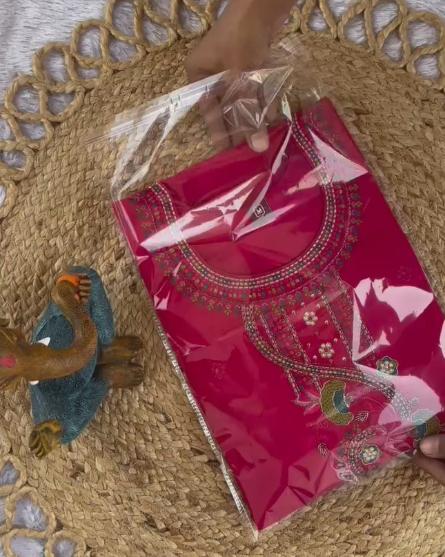 Lila 138 Pink Roman Silk Embroidery Readymade Suit