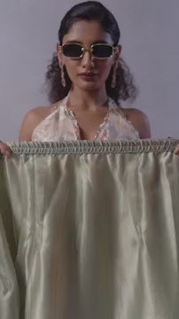 Akshaya 110C Organza Diamond Lace Work Party wear Saree