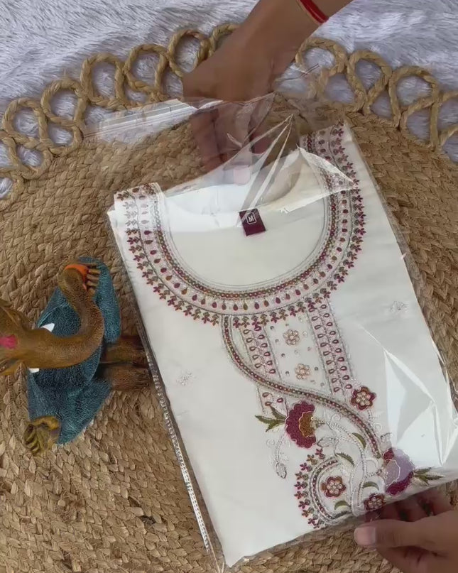 Lila 138 White Roman Silk Readymade Suit for Women