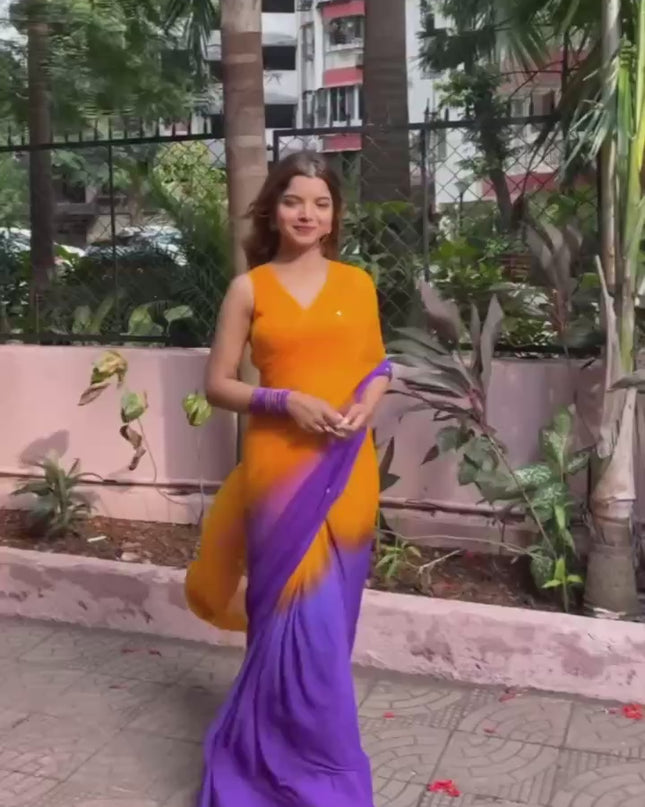 WMS Georgette Handwork Party Wear Padding Saree