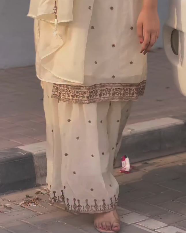 ASD 7100 White Fendy Designer Eid Special Sharara Suit