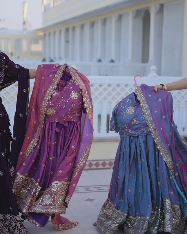Moni 5066 Silk Sequins Zari Embroidery Lehenga Choli Collection