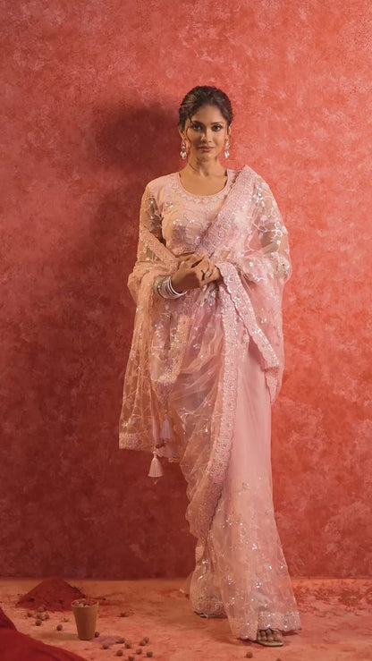 Sulakshmi Ambika Nett Pink Color 4206 Carnival Wear Saree