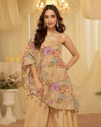 Sayuri Tamanna Cream Viscose Party Wear Indo Western