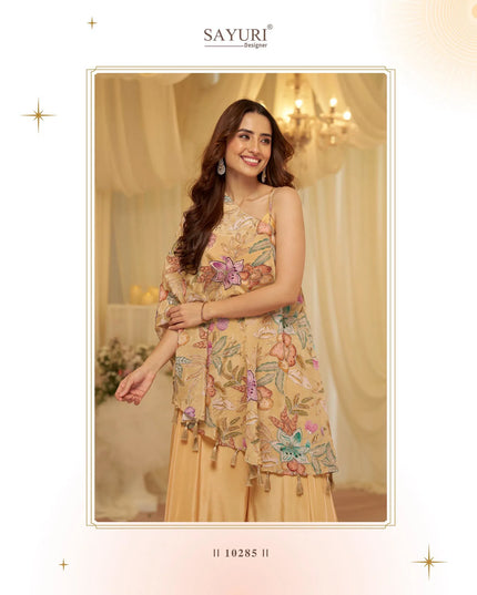 Sayuri Tamanna Cream Viscose Party Wear Indo Western