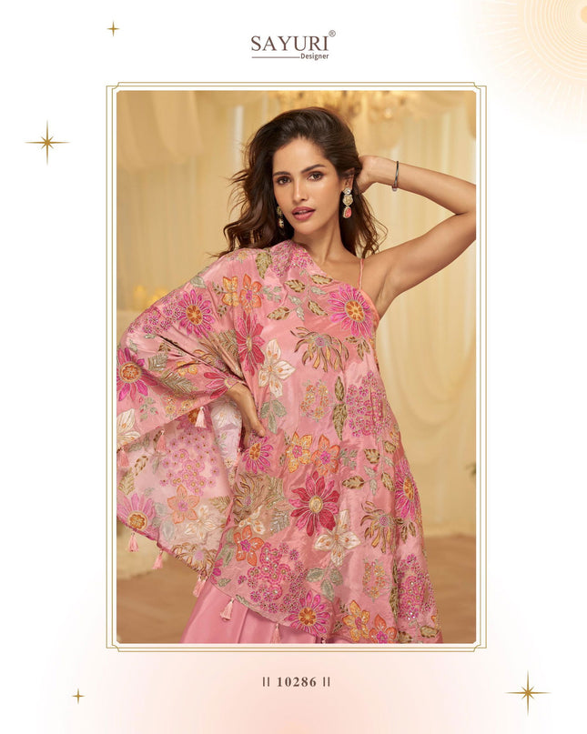 Sayuri Tamanna Pink Viscose Designer Indo Western 2026