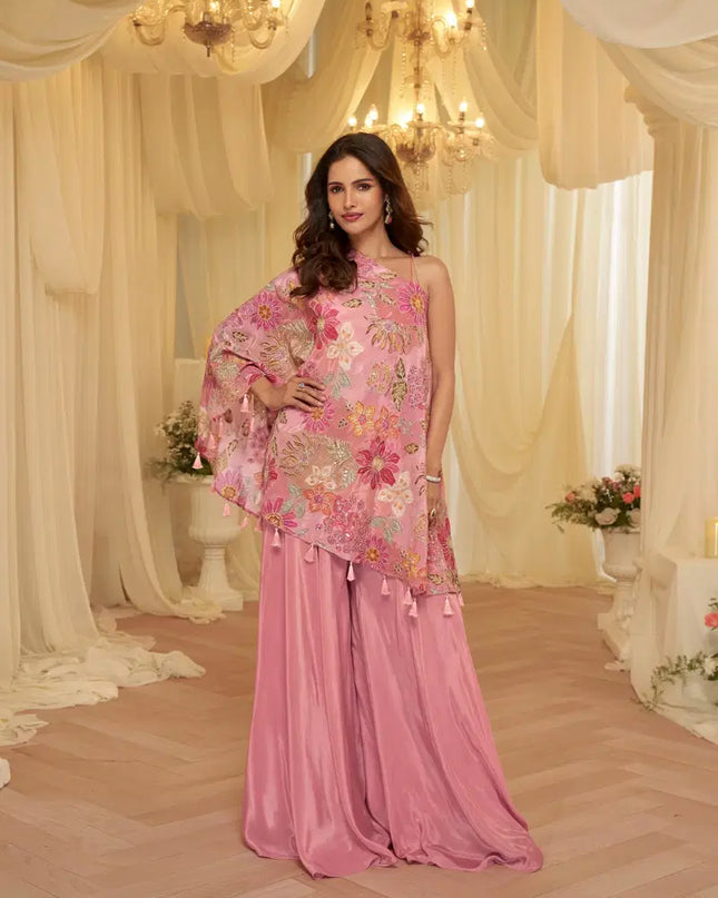 Sayuri Tamanna Pink Viscose Designer Indo Western 2026