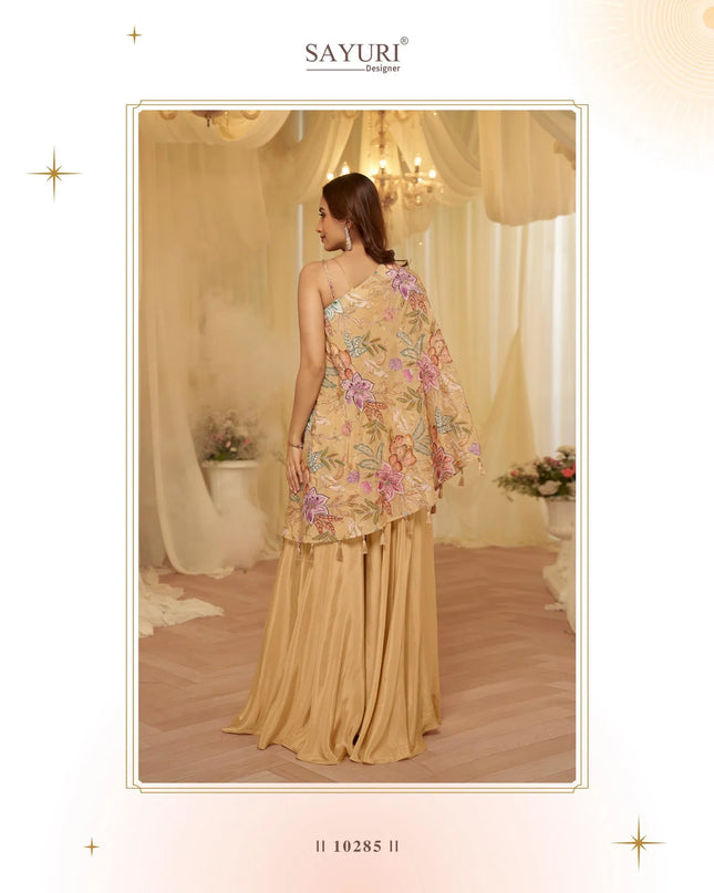 Sayuri Tamanna Cream Viscose Party Wear Indo Western