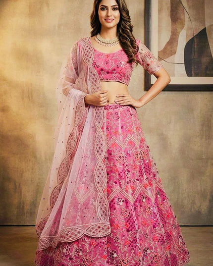 SBD 1807 Butterfly Net Embroidery Sequins Lehenga Choli