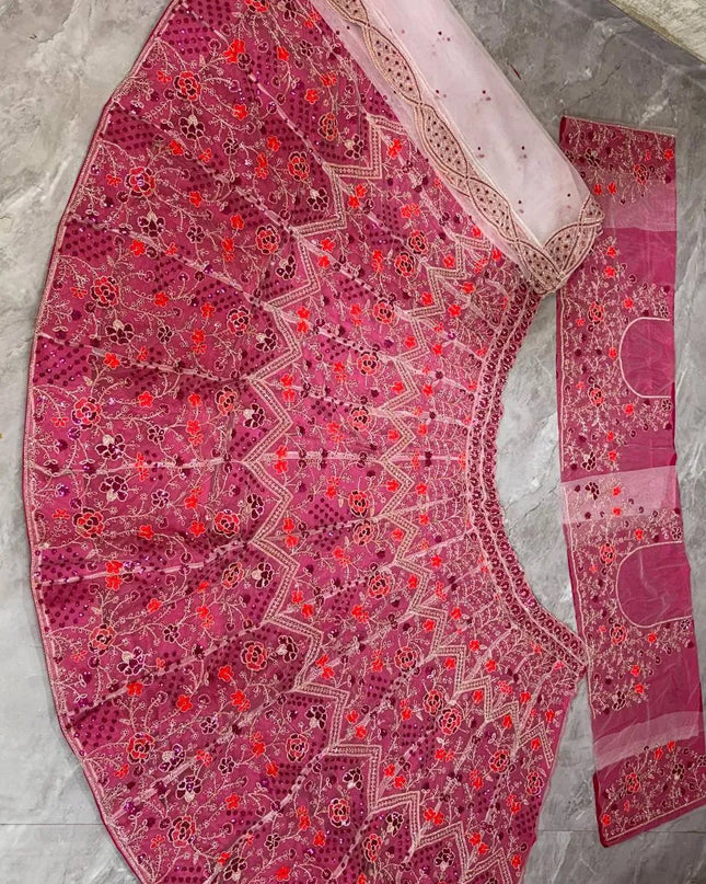 SBD 1807 Butterfly Net Embroidery Sequins Lehenga Choli