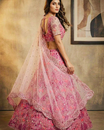 SBD 1807 Butterfly Net Embroidery Sequins Lehenga Choli