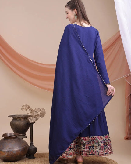 Shiv Vol 115 Blue Vichitra Silk Embroidery Gown