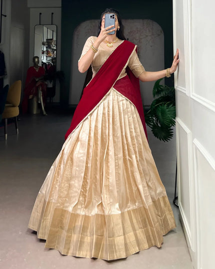 WMN 1031 Handloom Zari Waving Work Lehenga Choli