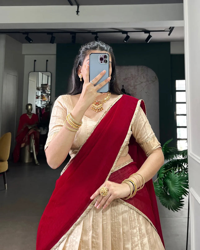 WMN 1031 Handloom Zari Waving Work Lehenga Choli