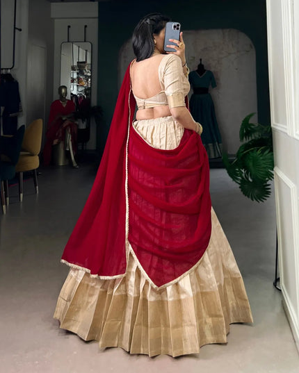 WMN 1031 Handloom Zari Waving Work Lehenga Choli