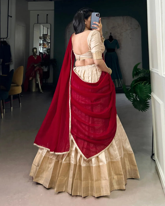WMN 1031 Handloom Zari Waving Work Lehenga Choli